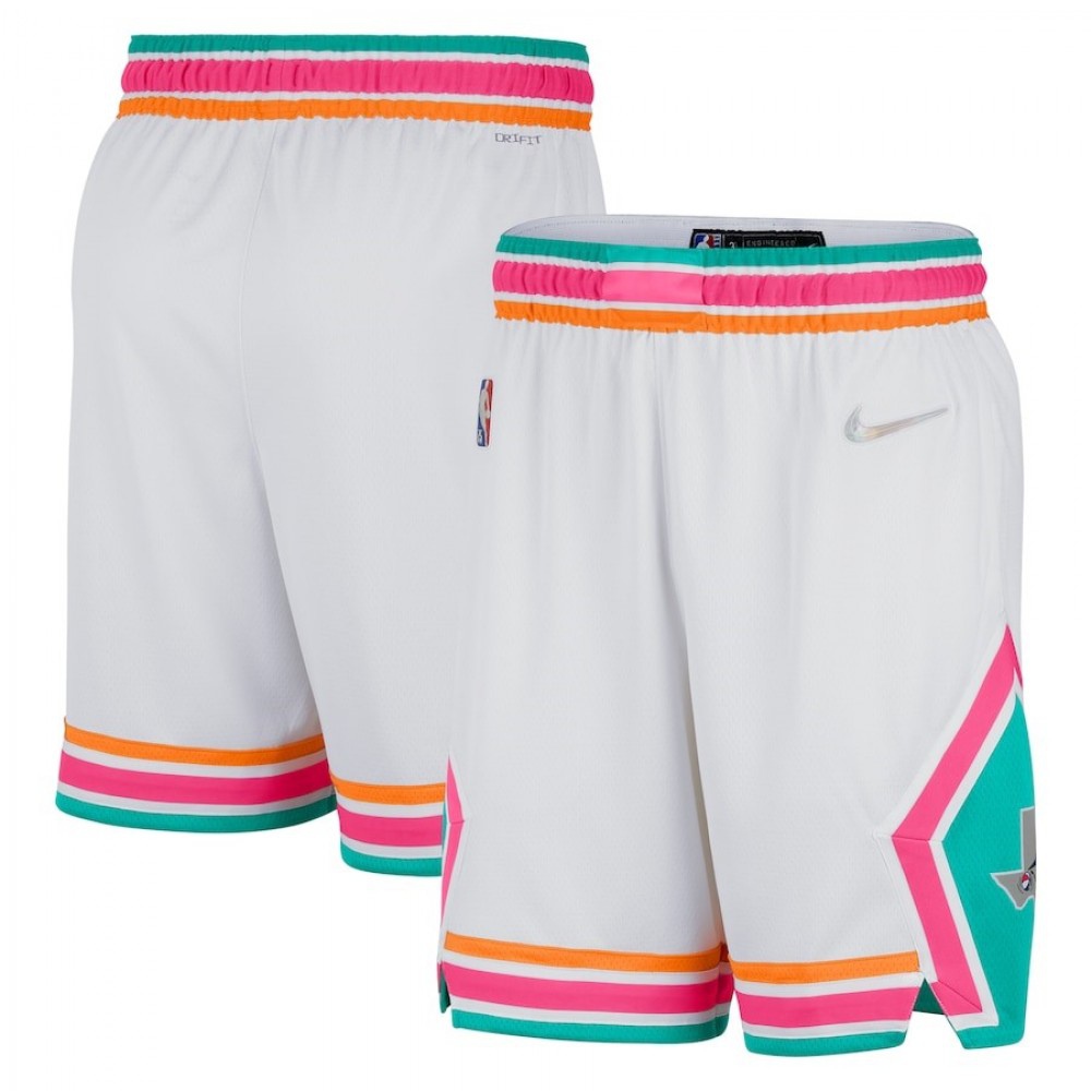 Men's San Antonio Spurs White 2021/22 Swingman NBA Shorts - City Edition-Pro Kit Vault | Brand New 26/27 Sports Jerseys